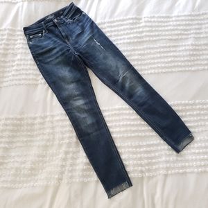 Lucky Brand High Rise Skinny Jeans Raw Hem